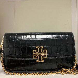 Tory Burch 141073 Britten chain wallet wristlet in Black